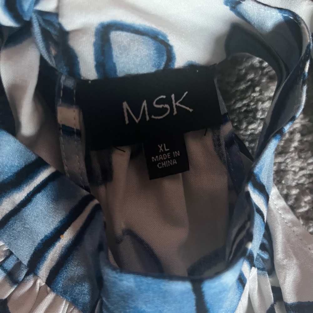 MSK Blue and White Geometric Dress - Picture 4 of 4